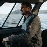 Mens Station Half Zip NZ Wool Jersey - Charcoal Grey