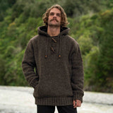 Men's Coastal NZ Wool Jersey - Dark Natural Brown
