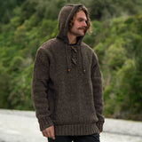 Men's Coastal NZ Wool Jersey - Dark Natural Brown