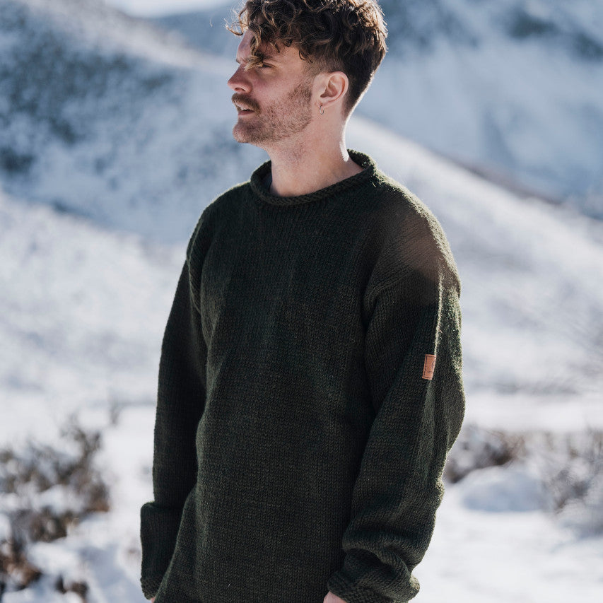 Men&#39;s Weekender NZ Wool Jersey - Forest Green