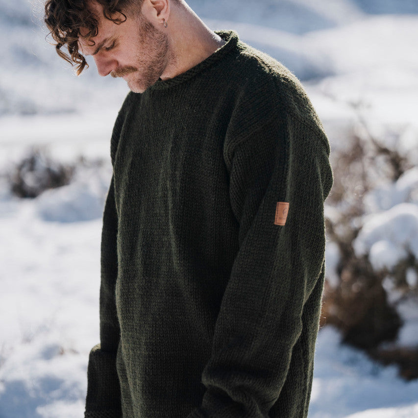 Men&#39;s Weekender NZ Wool Jersey - Forest Green