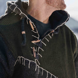 Mens Woodville Stitch NZ Wool Jersey - Forest Green
