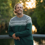 Mens Nordic Australian Lambswool Jersey - Forest
