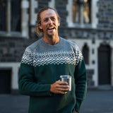 Mens Nordic Australian Lambswool Jersey - Forest