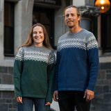 Mens Nordic Australian Lambswool Jersey - Navy