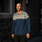 Mens Nordic Australian Lambswool Jersey - Navy