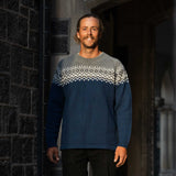 Mens Nordic Australian Lambswool Jersey - Navy