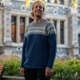 Mens Nordic Australian Lambswool Jersey - Navy