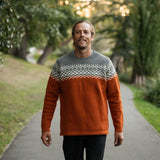 Mens Nordic Australian Lambswool Jersey - Rust
