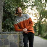 Mens Nordic Australian Lambswool Jersey - Rust