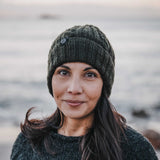 Merino Wool Cable Beanie - Forest