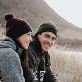 Merino Wool Cable Beanie - Forest