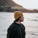 Merino Wool Fisherman Beanie - Mustard