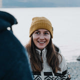Merino Wool Fisherman Beanie - Mustard