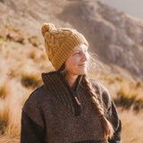 Merino Wool Links Beanie - Mustard