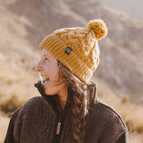 Merino Wool Links Beanie - Mustard