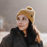 Merino Pom Pom Beanie - Mustard