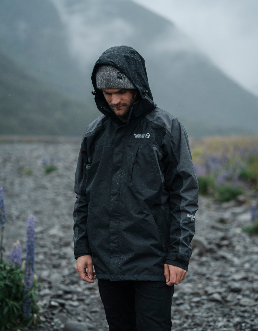 Ventura Waterproof Rain Jacket - Men Black/Grey