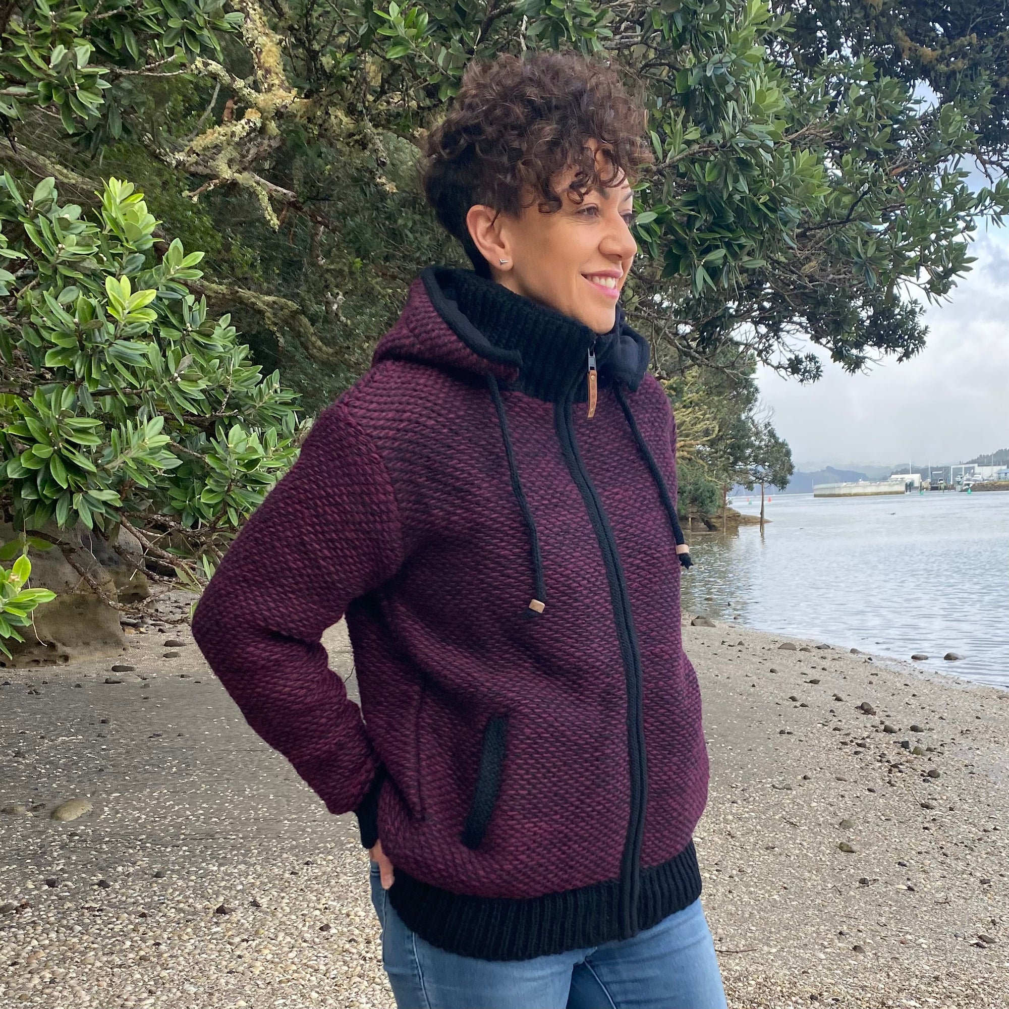 Women's Punakaiki NZ Wool Jacket - Berry