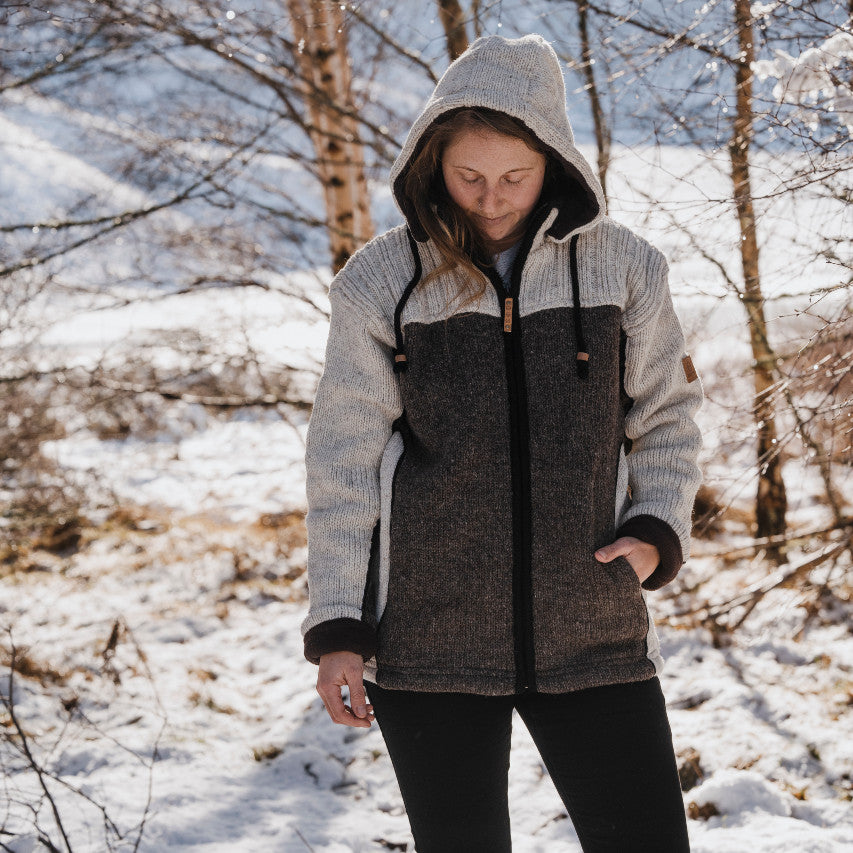 Womens Alpine NZ Wool Jacket - Brown