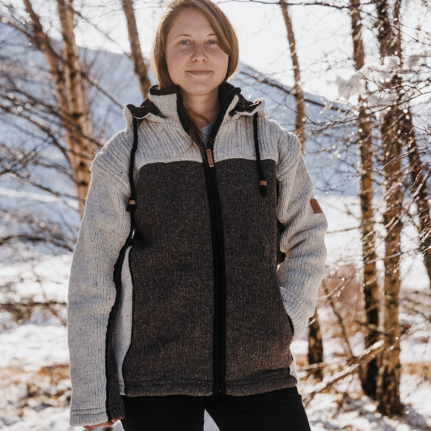 Womens Alpine NZ Wool Jacket - Brown