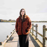 Womens Punakaiki NZ Wool Jacket - Burnt Orange