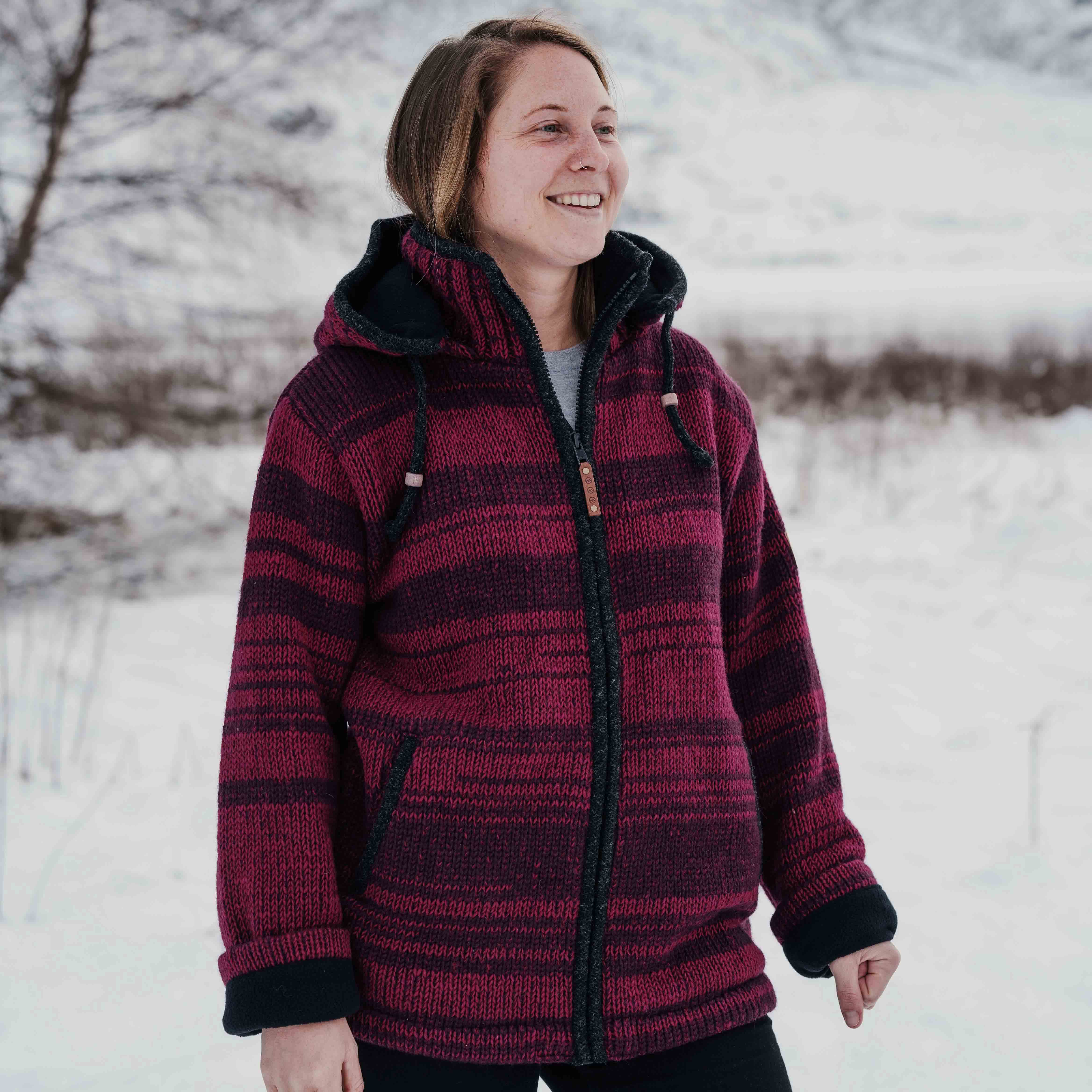 Women's Riverstone NZ Wool Jacket - Cherry