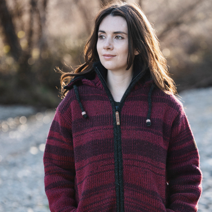 Women's Riverstone NZ Wool Jacket - Cherry