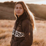 Women's Koru NZ Wool Jacket - Dark Natural Brown