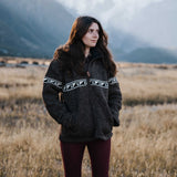 Women's Raglan Wave NZ Wool Jacket - Dark Natural Brown