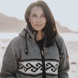 Womens Koru NZ Wool Jacket - Stone Grey