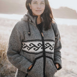 Womens Koru NZ Wool Jacket - Stone Grey