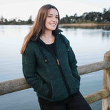 Womens Punakaiki NZ Wool Jacket - Forest