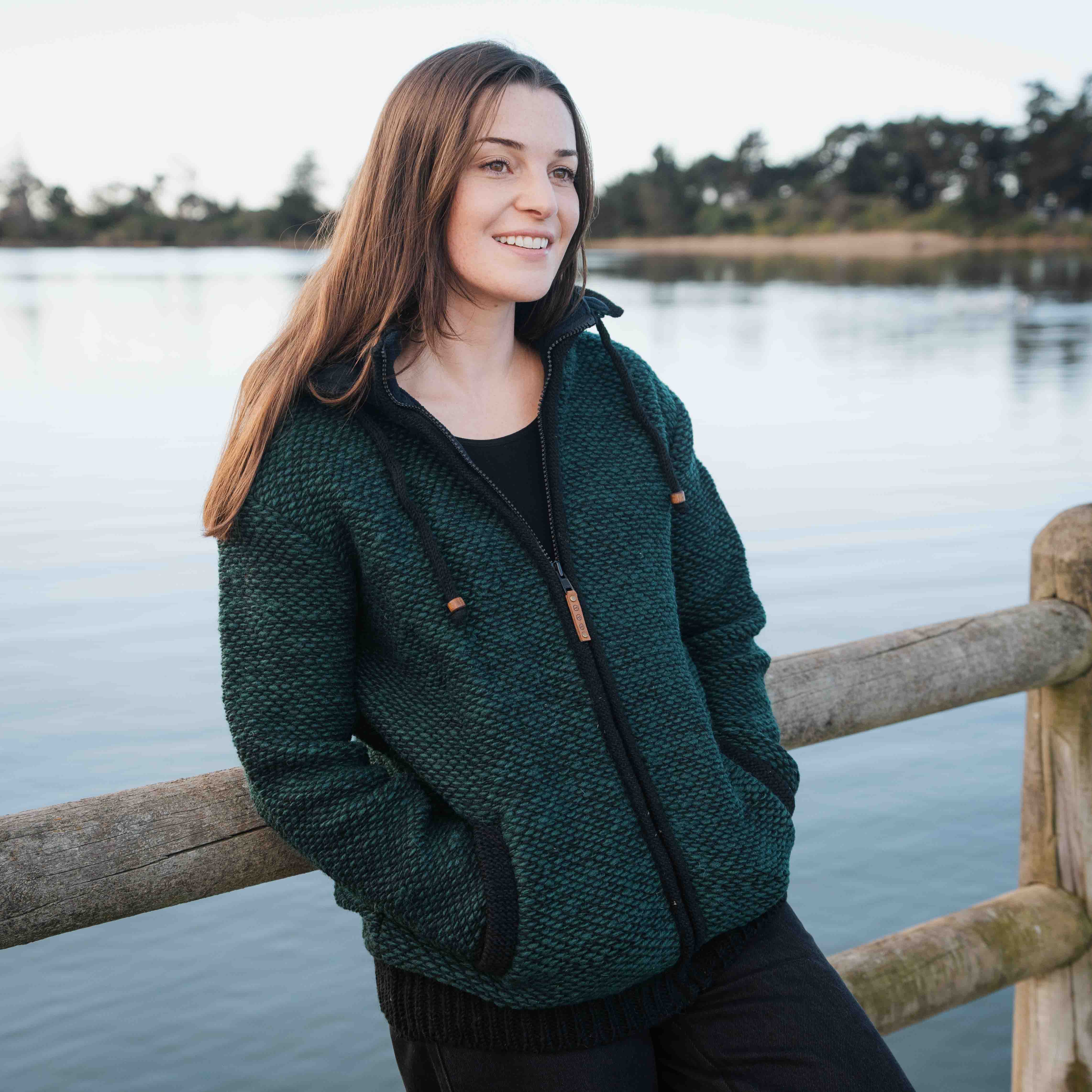 Womens Punakaiki NZ Wool Jacket - Forest