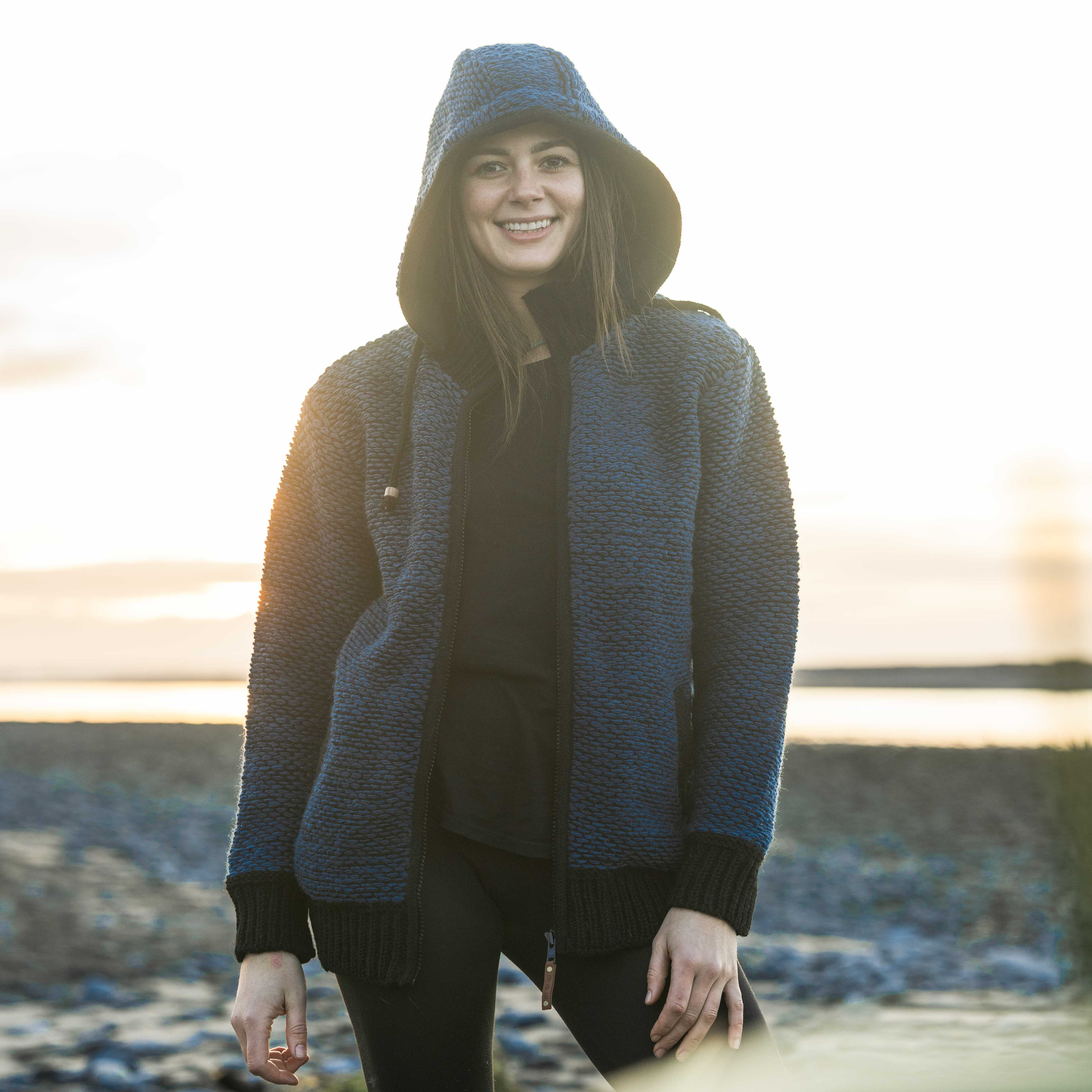 Womens Punakaiki NZ Wool Jacket - Ocean