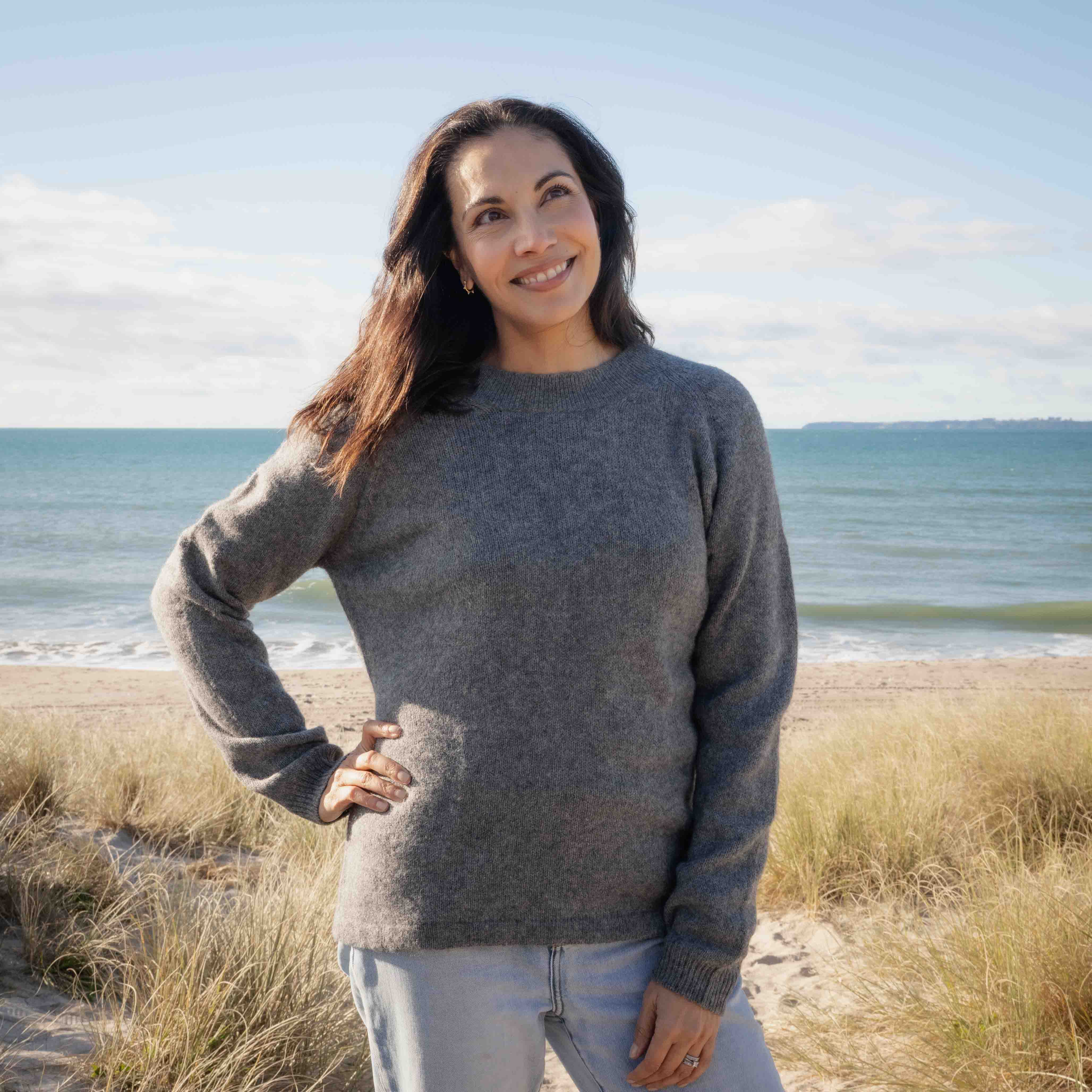 Womens Plateau Yak Wool Jersey - Alpine Grey