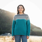 Womens Nordic Lambswool Jersey - Aqua