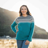 Womens Nordic Lambswool Jersey - Aqua
