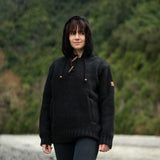Women's Coastal NZ Wool Jersey - Black
