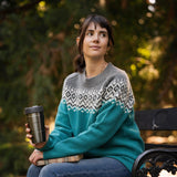 Womens Nordic Australian Lambswool Jersey - Aqua
