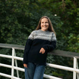 Womens Nordic Australian Lambswool Jersey - Black