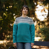Womens Nordic Australian Lambswool Jersey - Aqua