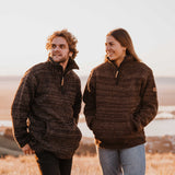 Womens Station Half Zip NZ Wool Jersey - Brown Mix