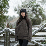 Women's Coastal NZ Wool Jersey - Dark Natural Brown