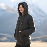 Women's Coastal NZ Wool Jersey - Dark Natural Brown