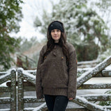 Women's Coastal NZ Wool Jersey - Dark Natural Brown