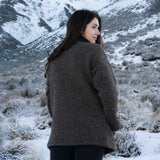 Womens Station Half Zip NZ Wool Jersey - Dark Natural Brown