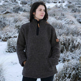Womens Station Half Zip NZ Wool Jersey - Dark Natural Brown