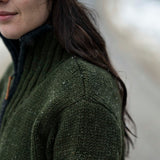 Womens Station Half Zip NZ Wool Jersey - Forest Green