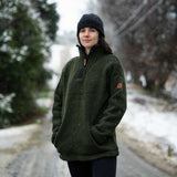 Womens Station Half Zip NZ Wool Jersey - Forest Green